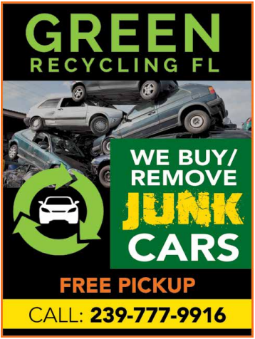 A poster advertising a junk car recycling event.